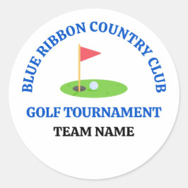 Adesivo Redondo Campo de Golfe ou Clube de Campo Personalizado