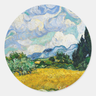 Adesivo Redondo Campo de trigo Van Gogh com CyPrensas. Impressioni