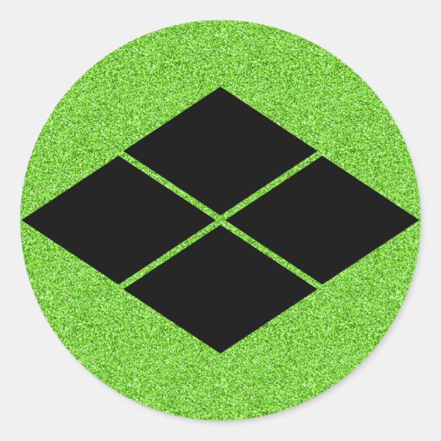 Adesivo Redondo [Campos da Família] Verde Takeda-bishi (Frente)