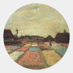 Adesivo Redondo Campos de Bulbos por Vincent van Gogh.