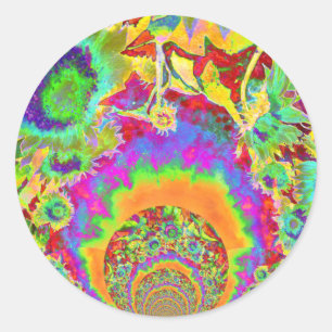 Adesivo Redondo Campos de girassol retrorreflectores elegantes