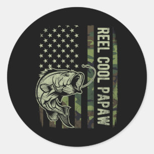 Adesivo Redondo Camuflagem de Bandeira Americana Papaw Muito Legal