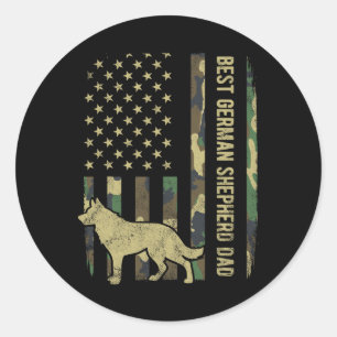 Adesivo Redondo Camuflagem de Pais de Cachorro do Melhor German sh