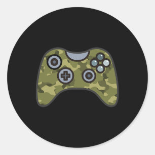Adesivo Redondo Camuflagem Verde Militar Controle de Video Game