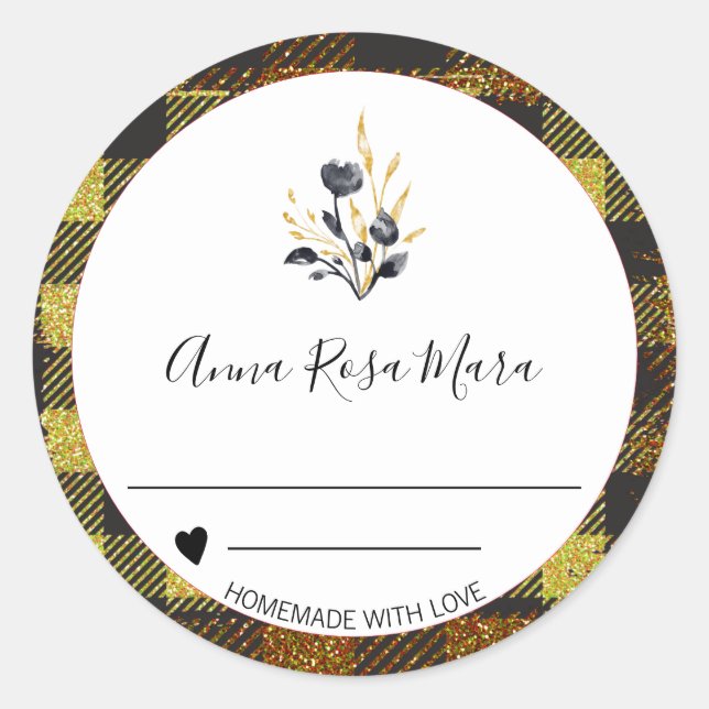 Adesivo Redondo *~* Can Jam Buffalo Gingham AP30 Homemade (Frente)