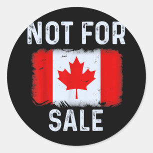 Adesivo Redondo Canada 51rua State Not For Sale 2025 Trump Retro V