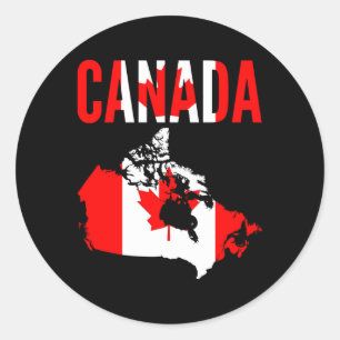 Adesivo Redondo Canadá - Canadá - Sinalizador de Mapa do País