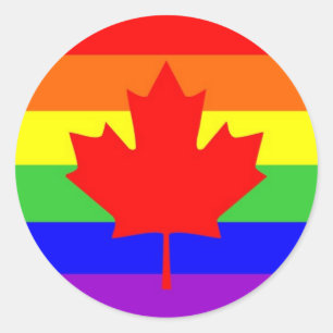 Adesivo Redondo canada country gay orgulhosa bandeira arco-íris