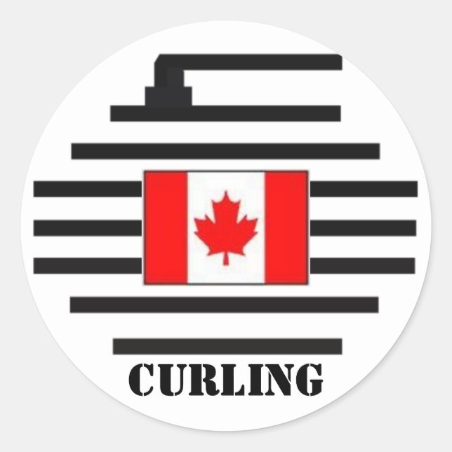 Adesivo Redondo Canadá Curling (Frente)