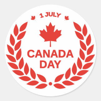 Adesivo Redondo Canada Day Stickers 11 de julho
