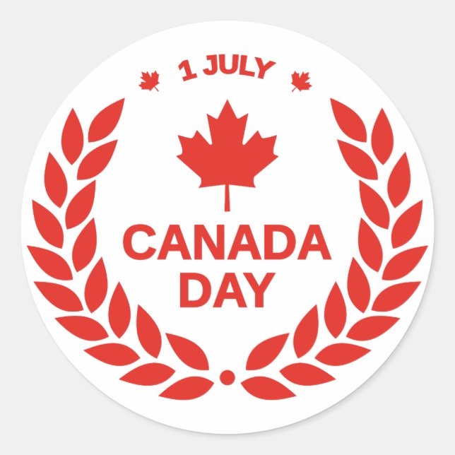 Adesivo Redondo Canada Day Stickers 11 de julho (Frente)