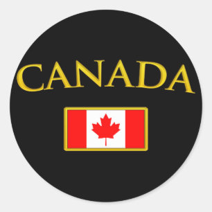 Adesivo Redondo Canadá dourado