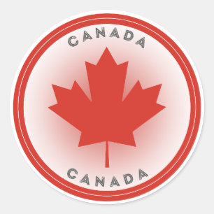 Adesivo Redondo Canadá Maple Leaf Circle Shape