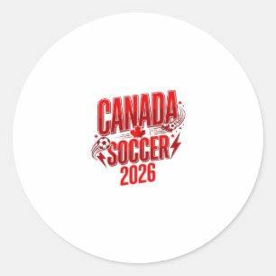 Adesivo Redondo Canada Soccer 2026 Futebol Negrito Tipografia País