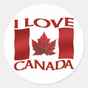 Adesivo Redondo Canadá Souvenir Coloca-Cola Vermelha Carateres Fo
