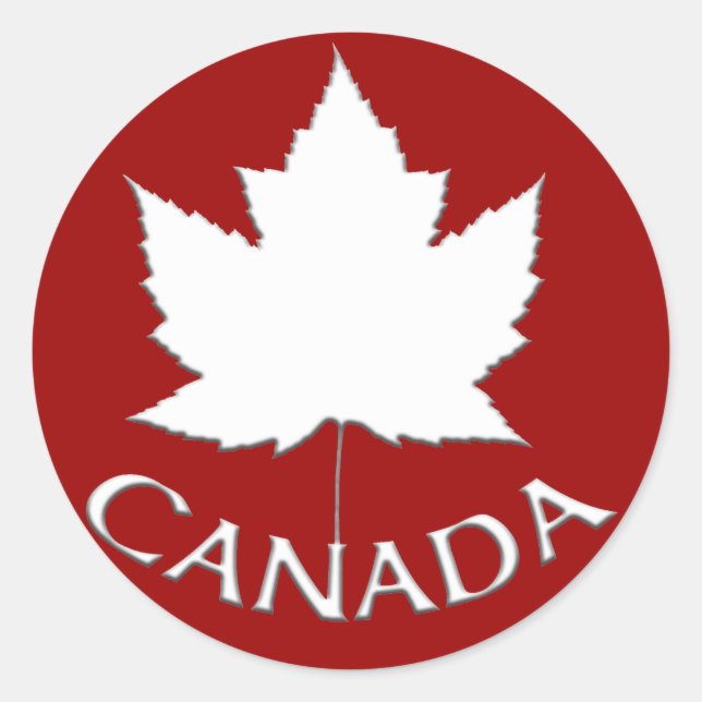 Adesivo Redondo Canadá Souvenir Coloca-Cola Vermelha Carateres Fol (Frente)