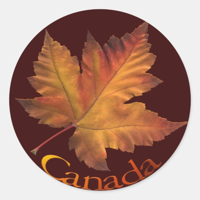 Adesivo Redondo Canadá Souvenir Stickers Maple Leaf Canada Sticker