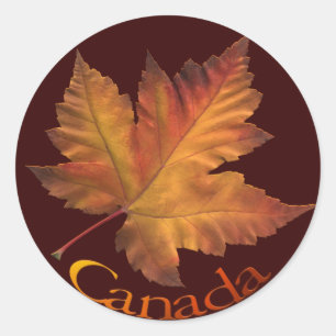 Adesivo Redondo Canadá Souvenir Stickers Maple Leaf Canada Sticker