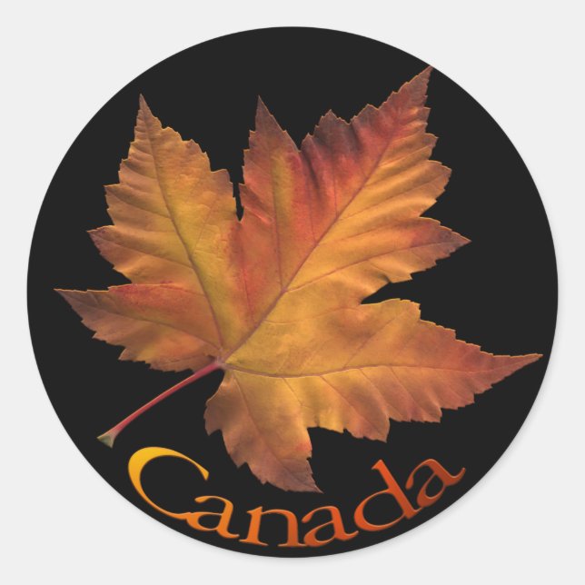 Adesivo Redondo Canadá Souvenir Stickers Maple Leaf Canada Sticker (Frente)