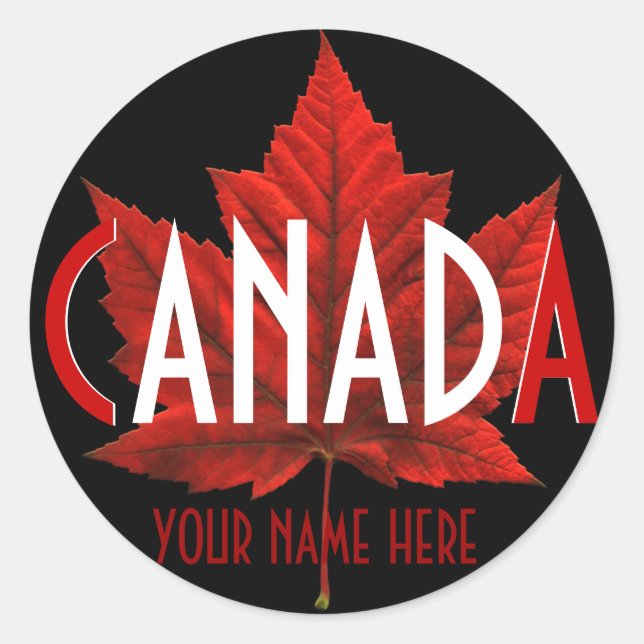 Adesivo Redondo Canadá Souvenir Stickers Personalizados Canadá (Frente)