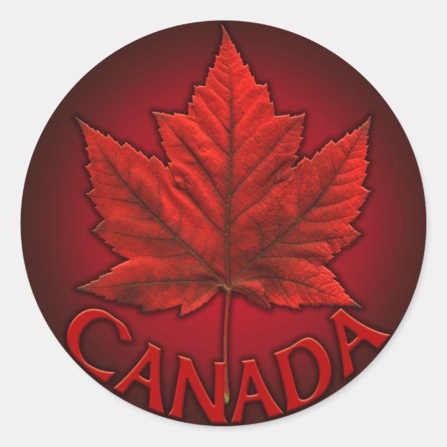 Adesivo Redondo Canadá Stickers Red Canada Souvenir Stickers (Frente)