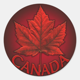 Adesivo Redondo Canadá Stickers Red Canada Souvenir Stickers