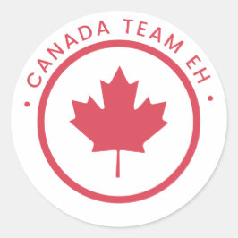 Adesivo Redondo Canadá Team Eh Sticker