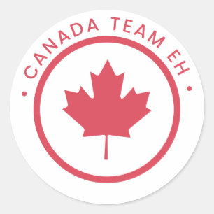 Adesivo Redondo Canadá Team Eh Sticker