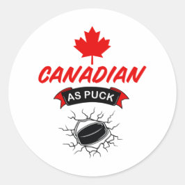 Adesivo Redondo Canadense como Puck