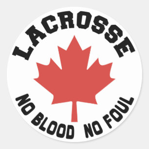 Adesivo Redondo Canadense do Lacrosse de Canadá
