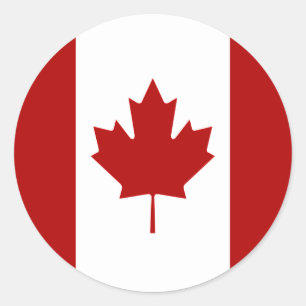 Adesivo Redondo Canadian Flag, Flag do Canadá