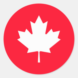 Adesivo Redondo Canadian maple leaf. CANADA. Classic Round Sticker
