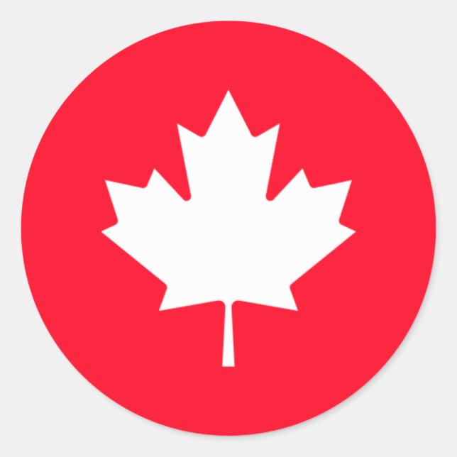 Adesivo Redondo Canadian maple leaf. CANADA. Classic Round Sticker (Frente)