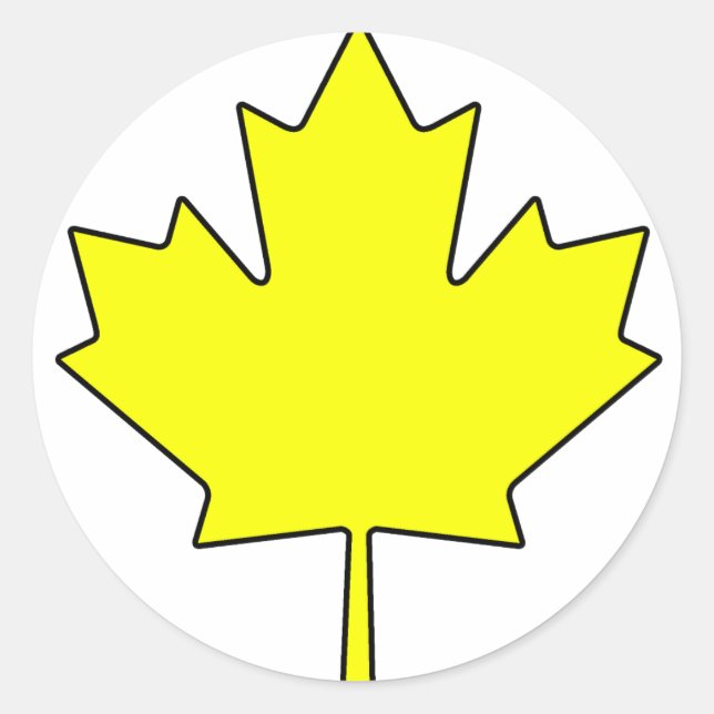 Adesivo Redondo Canadiano Maple Leaf Canada National Symbol (Frente)