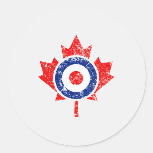 Adesivo Redondo Canadiano Maple Leaf Roundel Grunge Mod CANADA
