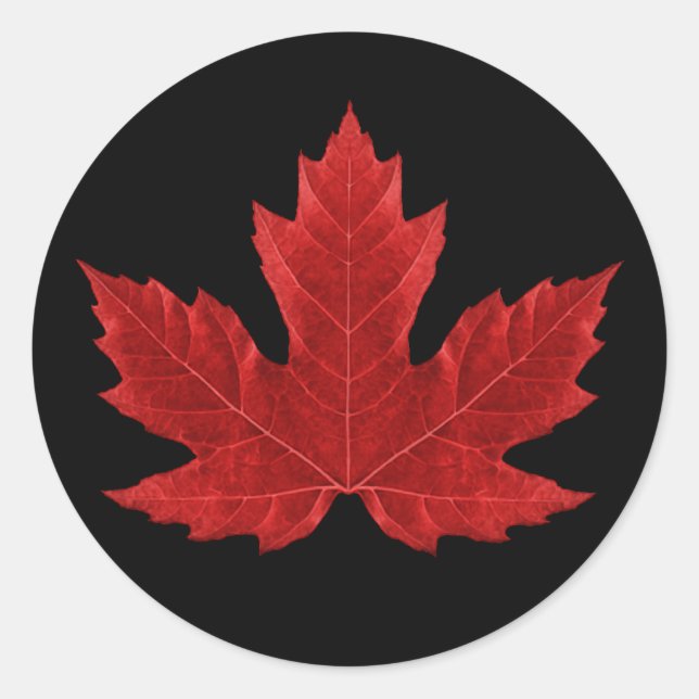 Adesivo Redondo Canadiano Maple Leaf Sticker (Frente)