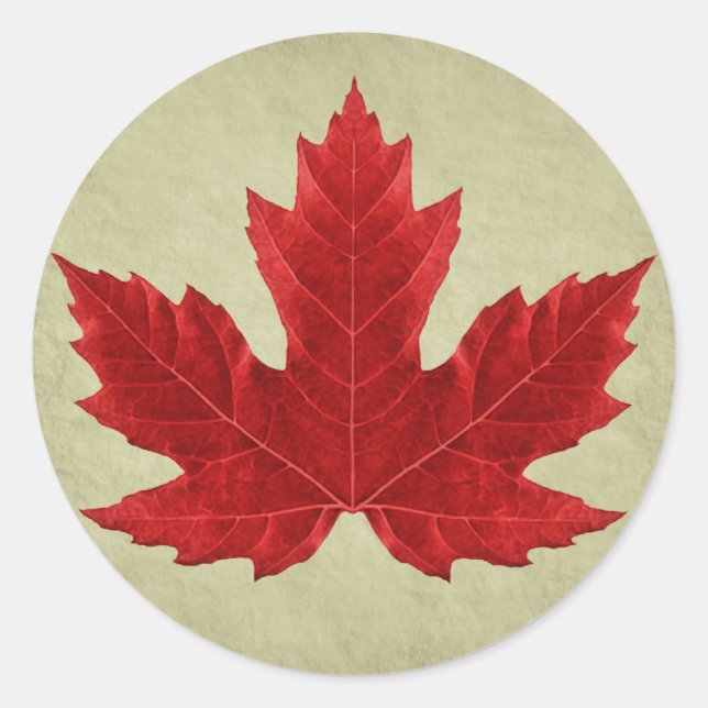 Adesivo Redondo Canadiano Maple Leaf Sticker (Frente)
