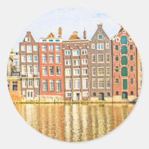 Adesivo Redondo Canal em Amsterdão
