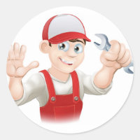 Canalizador ou mecânico feliz com spanner