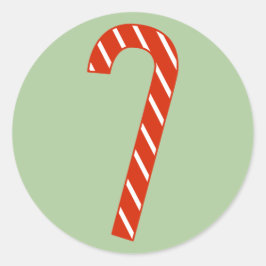 Adesivo Redondo Canas Vermelhas e Doces Brancas do Natal ilustre