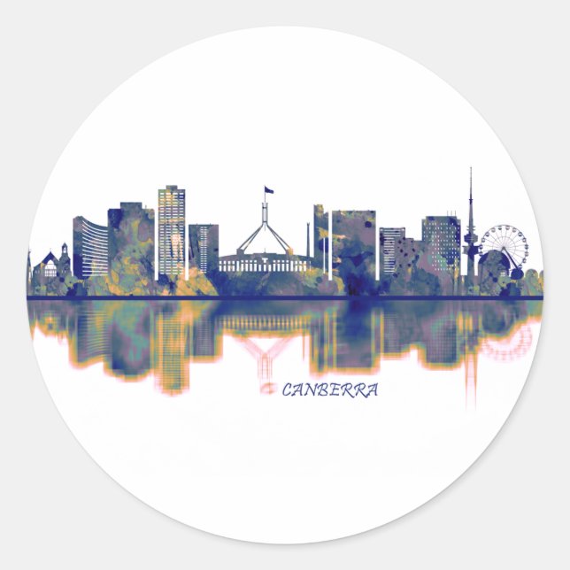 Adesivo Redondo Canberra Skyline (Frente)