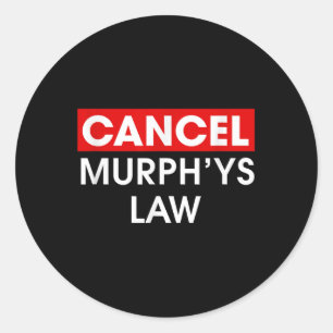 Adesivo Redondo Cancelar Lei de Murphys Imagem Funny Law School Ca