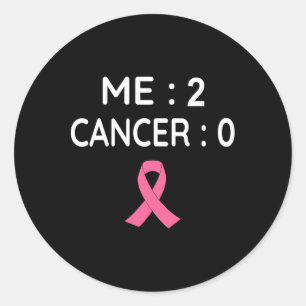 Adesivo Redondo Cancer 0 Fita Rosa de Consciência do Cancer da Mam