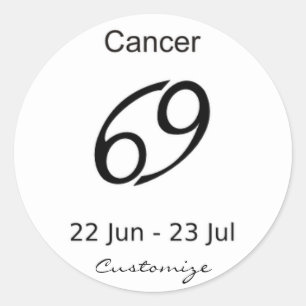 Adesivo Redondo Cancer 69 Símbolo Zodíaco Thunder_Cove