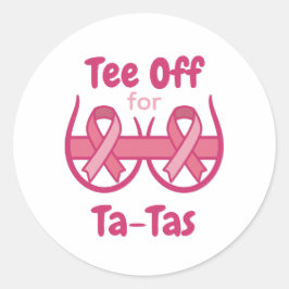 Adesivo Redondo Cancer Awareness Pink Tee Off Ta-Tas