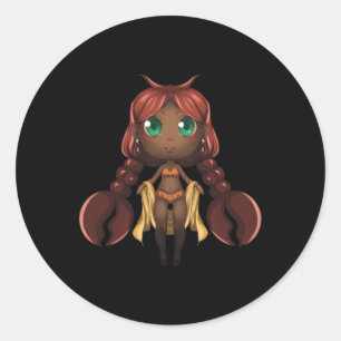 Adesivo Redondo Cancer Chibi Anime Bonitinha Solo Sticker
