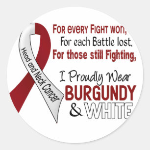 Adesivo Redondo Cancer da cabeça & do pescoço eu visto orgulhosa