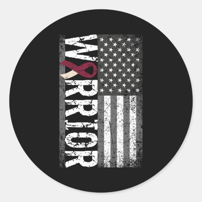 Adesivo Redondo Cancer da garganta Cancer da cabeça (Frente)