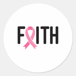 Adesivo Redondo Câncer da mama Fita Rosa Fita Cancer da mama