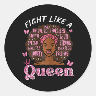 Adesivo Redondo Cancer Da Mama Lida Como Rainha Afro Sobrevivente